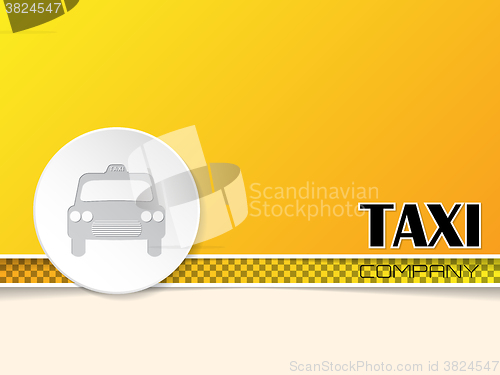 Image of Taxi text on orange background with taxi badge