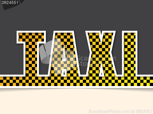 Image of Checkered taxi text background template