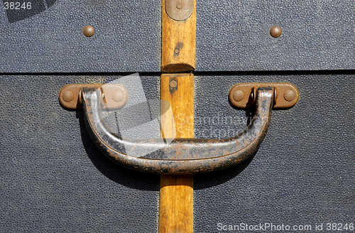 Image of Handle on an old suitcase
