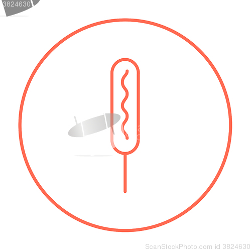 Image of Corn dog line icon.