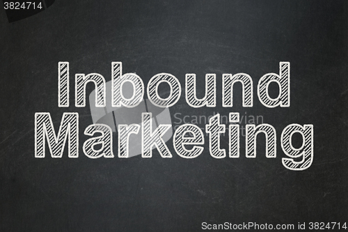 Image of Advertising concept: Inbound Marketing on chalkboard background