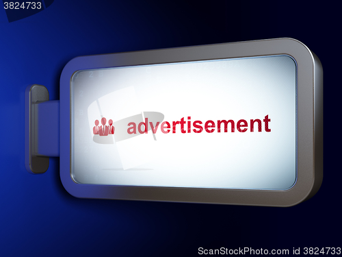 Image of Advertising concept: Advertisement and Business People on billboard background