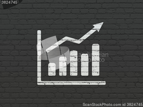 Image of Marketing concept: Growth Graph on wall background