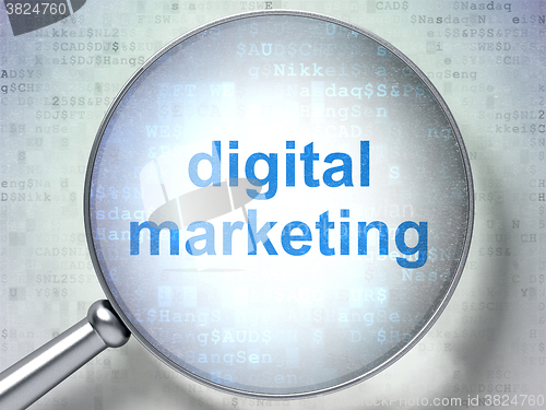Image of Marketing concept: Digital Marketing with optical glass
