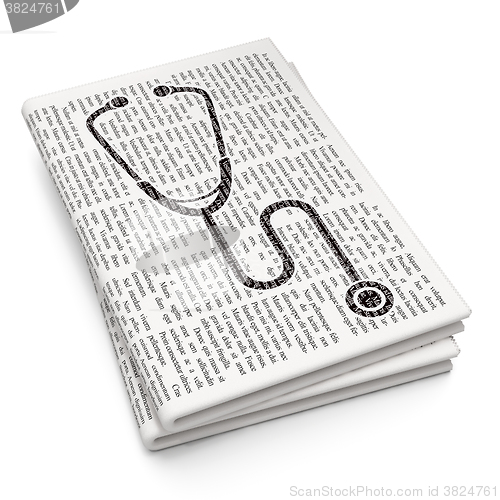 Image of Healthcare concept: Stethoscope on Newspaper background