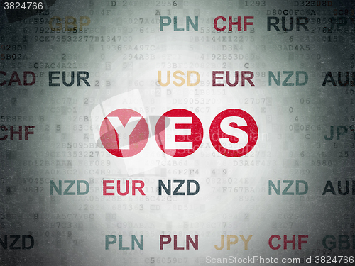 Image of Business concept: Yes on Digital Paper background