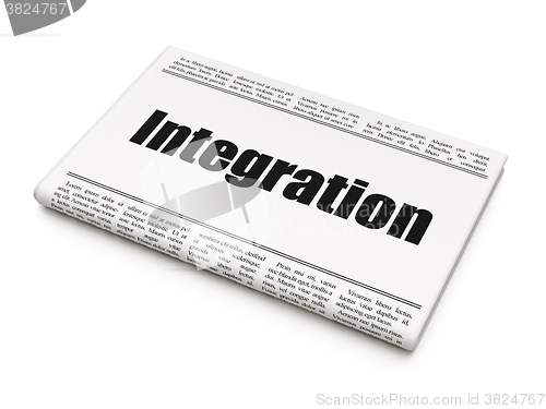 Image of Business concept: newspaper headline Integration