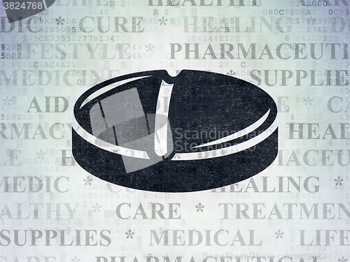 Image of Health concept: Pill on Digital Paper background