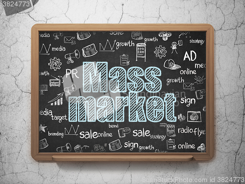 Image of Marketing concept: Mass Market on School Board background