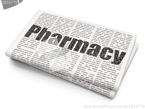 Image of Health concept: Pharmacy on Newspaper background