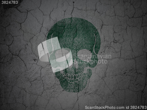 Image of Medicine concept: Scull on grunge wall background