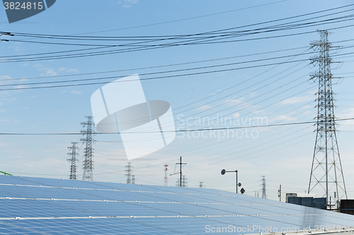 Image of Solar panel and power tower