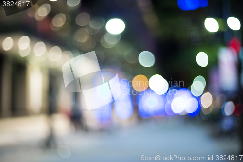 Image of Night city street lights blur background