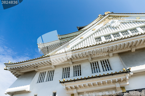 Image of Traditional Osaka castle with clear blue sky
