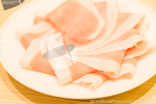 Image of Pork slice on plate