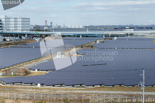 Image of Solar power station in industrial city