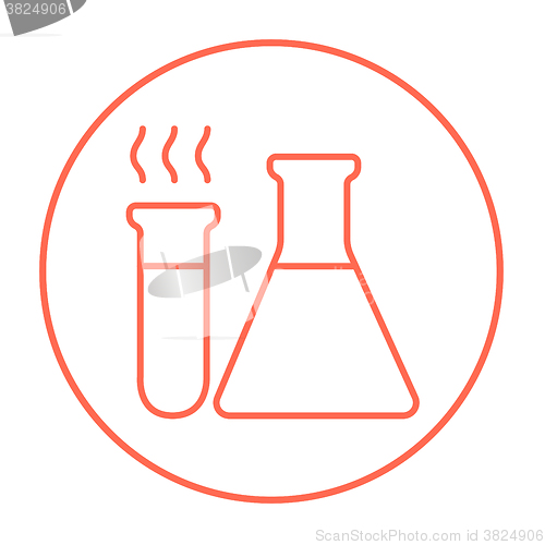 Image of Laboratory equipment line icon.