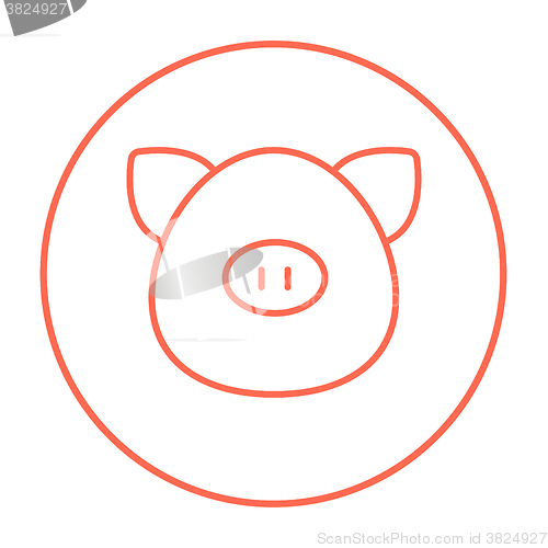 Image of Pig head line icon.