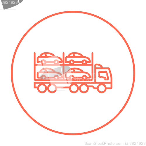 Image of Car carrier line icon.