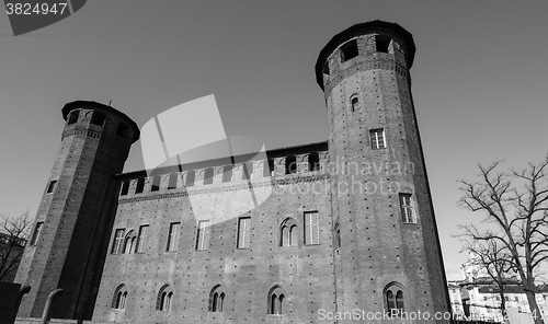 Image of Palazzo Madama in Turin in black_and_white