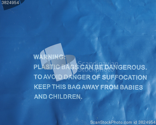Image of Danger of suffocation warning sign