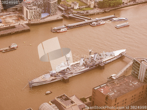 Image of Retro looking Aerial view of London