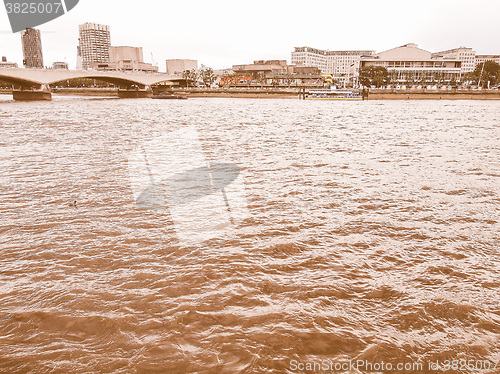 Image of River Thames in London vintage