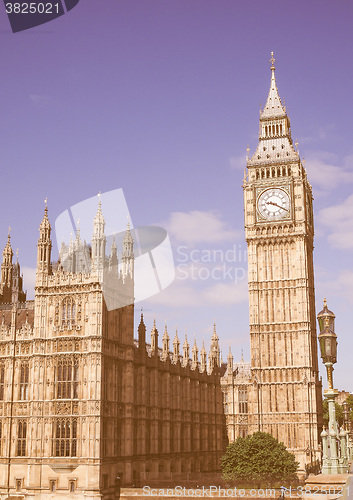 Image of Retro looking Houses of Parliament in London