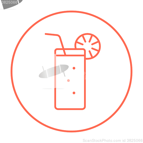 Image of Glass with drinking straw line icon.