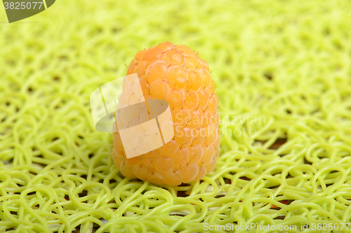 Image of Amazing detail of ripe orange raspberries