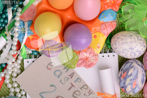 Image of Easter background with Easter eggs