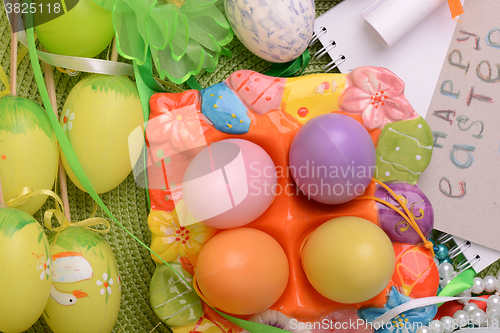 Image of Easter background with Easter eggs
