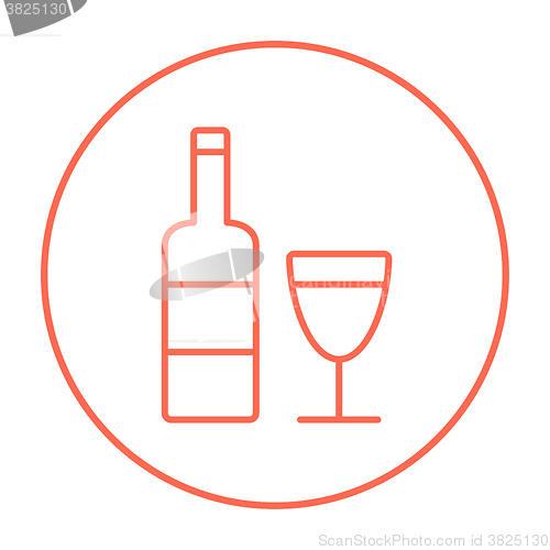 Image of Bottle of wine line icon.