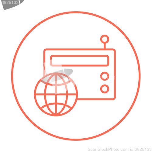 Image of Retro radio line icon.