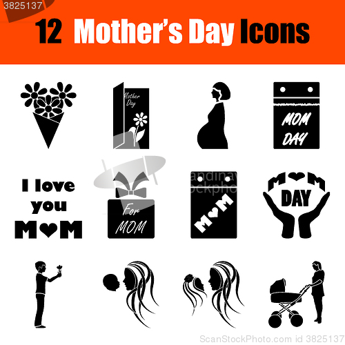 Image of Set of Mother\'s day icons