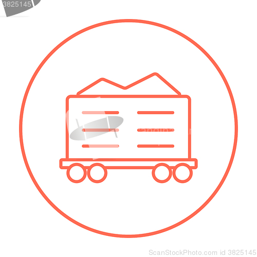 Image of Cargo wagon line icon.