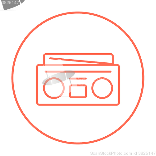 Image of Radio cassette player line icon.