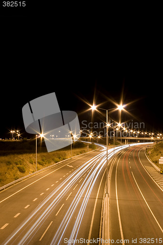 Image of highway at night