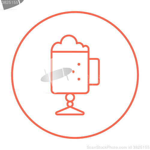 Image of Glass mug with foam line icon.