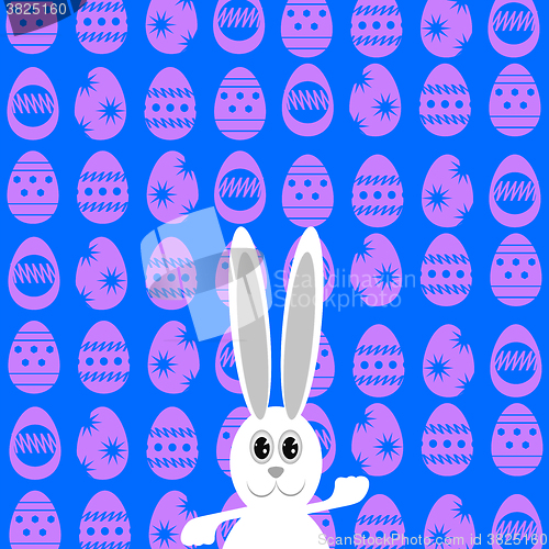 Image of Greeting Card with  White Easter Rabbit.