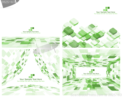 Image of Set of 4 Checkered Green Background