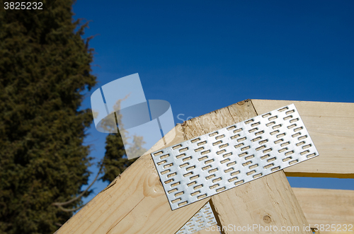 Image of Metal nail plate at a construction