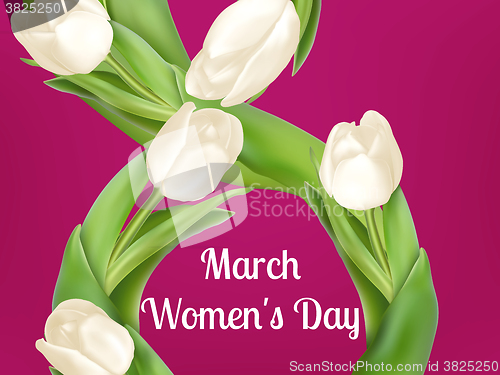 Image of Womens Day greeting card. EPS 10
