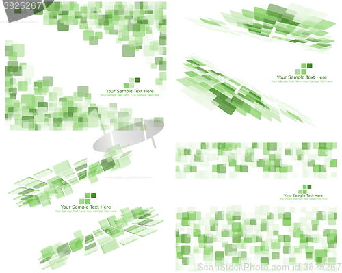 Image of Set of 4 Checkered Green Background