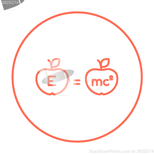 Image of Two apples with formulae line icon.