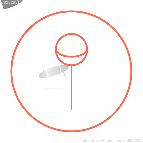 Image of Round lollipop line icon.