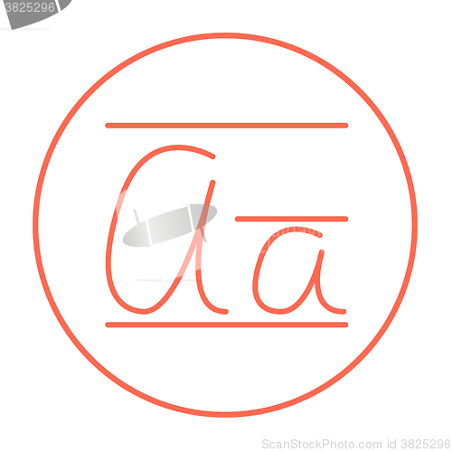 Image of Cursive letter a line icon.