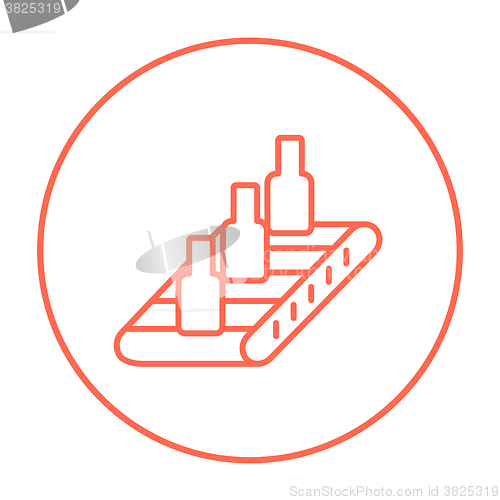 Image of Conveyor belt system line icon.