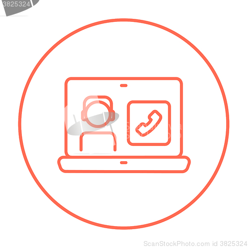 Image of Online education line icon.