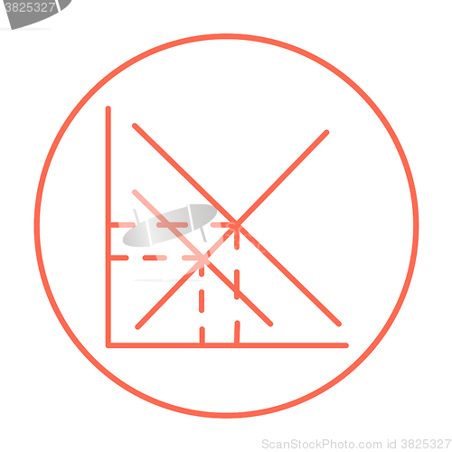 Image of Mathematical graph line icon.